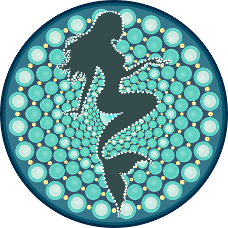 Mermaid Silhouette Dot Mandala