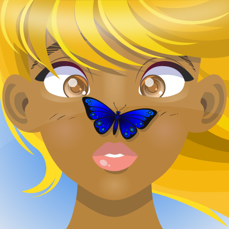 Anime Girl with Butterfly