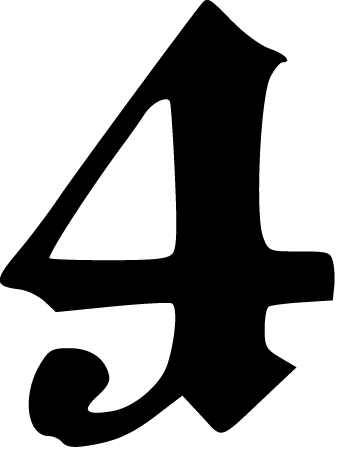 Victorian Clockface Digit: 4