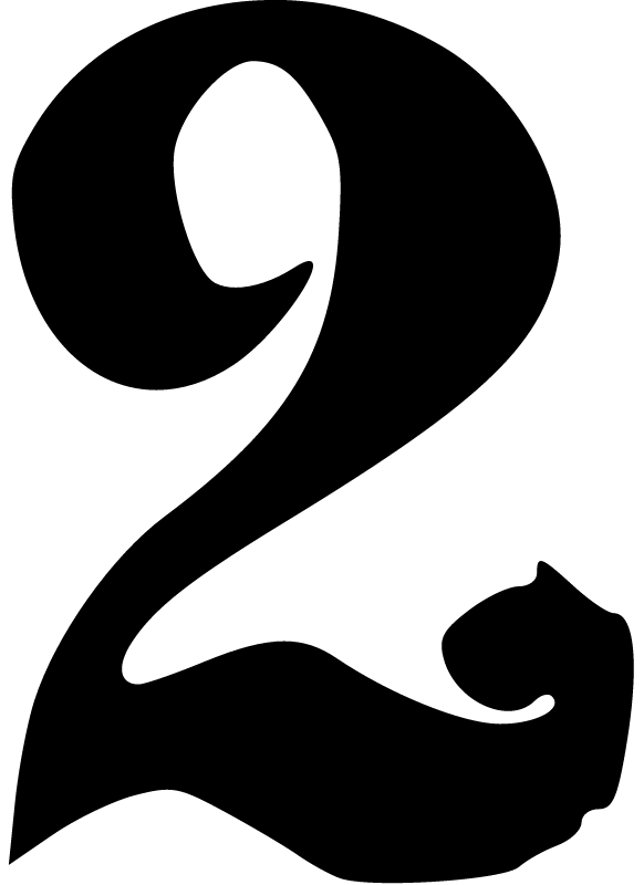 Victorian Clockface Digit: 2