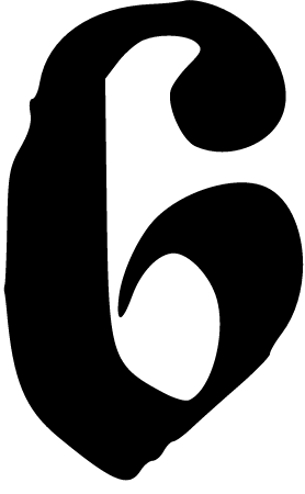 Victorian Clockface Digit: 6