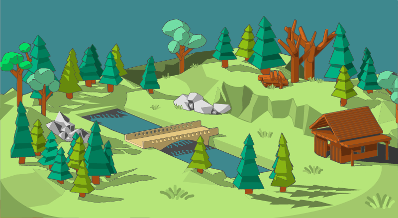 Low Poly Relaxing Landscape