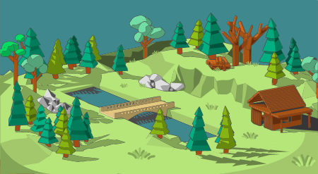 Low Poly Relaxing Landscape