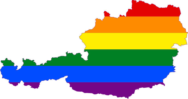 Austria Map in LGBT Colors