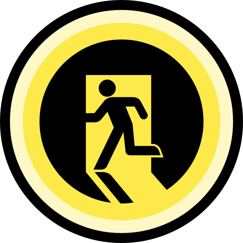 Yellow Exit Button