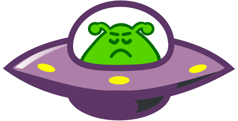 Grumpy Alien in UFO