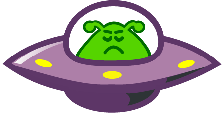 Grumpy Alien in UFO