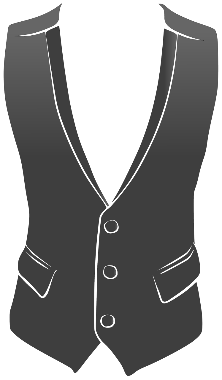 Gray and White Gradient Waistcoat