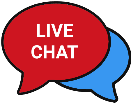 Live Chat Icon Red and Blue