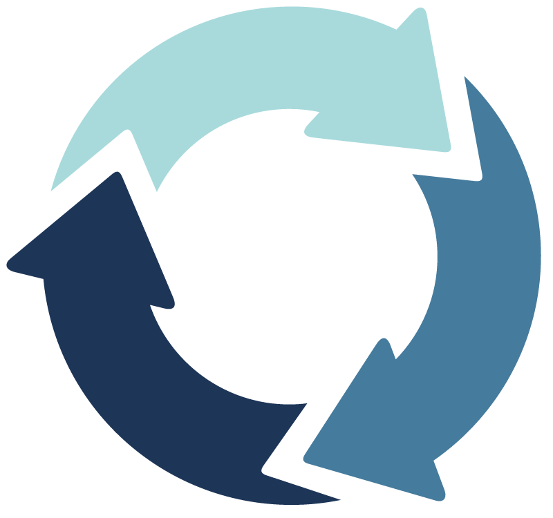 Cycle of 3 Blue Arrows