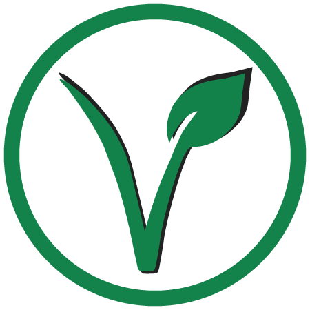 Transparent Vegan V with Leaf Icon