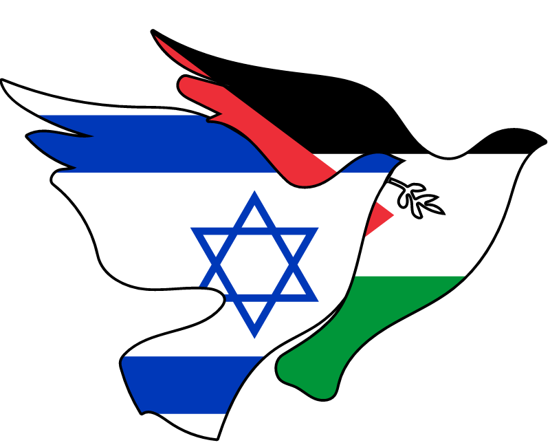 Peace Doves with Israel and Palestine Flags