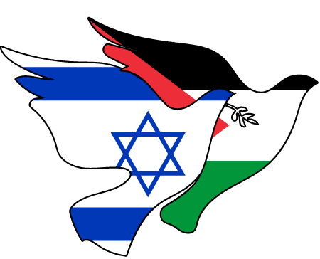 Peace Doves with Israel and Palestine Flags