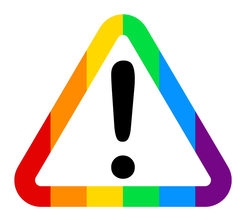 LGBT+ Pride Warning Triangle