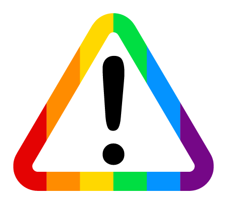 LGBT+ Pride Warning Triangle