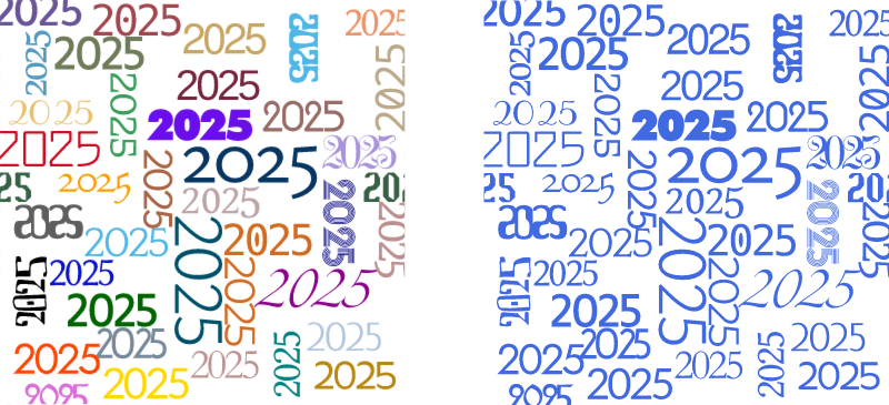 2025 Blue Multicolor Pattern