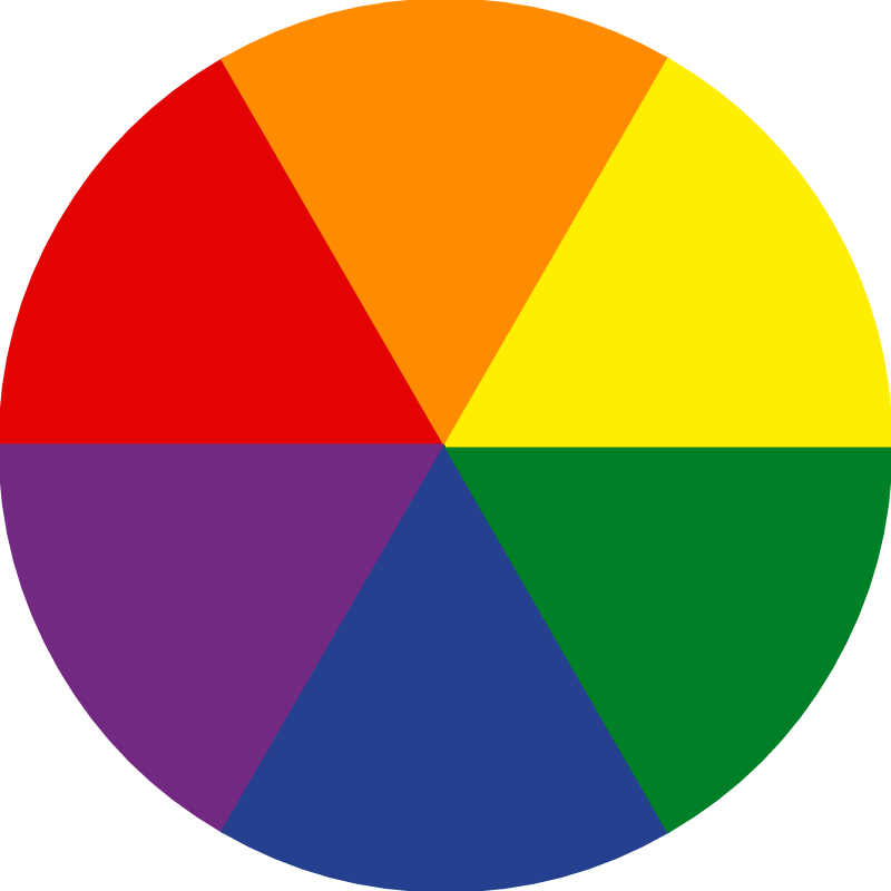 Rainbow Pie Chart in 6 Segments