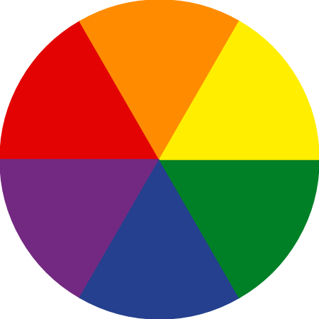 Rainbow Pie Chart in 6 Segments