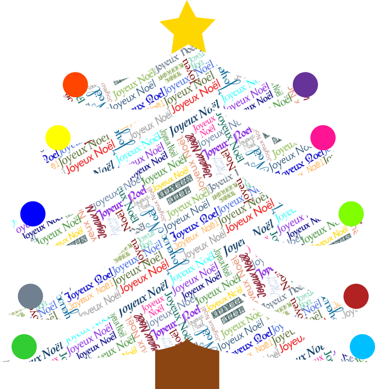 Multicolor Christmas Tree with Joyeux Noël