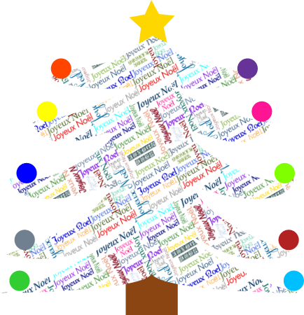 Multicolor Christmas Tree with Joyeux Noël