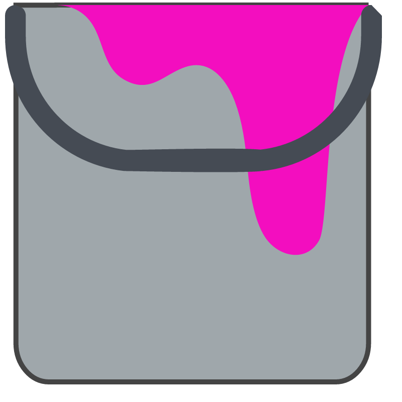 Paint Bucket with Pink Paint Drips