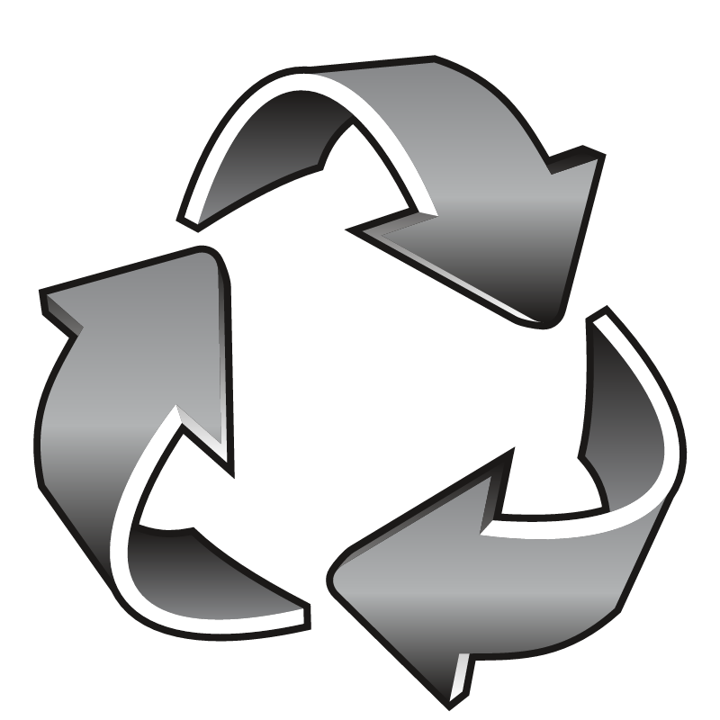 3D Gray Recycling Arrows