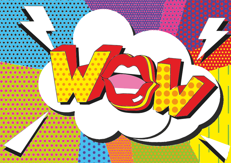Wow Comic Pop Art Lips