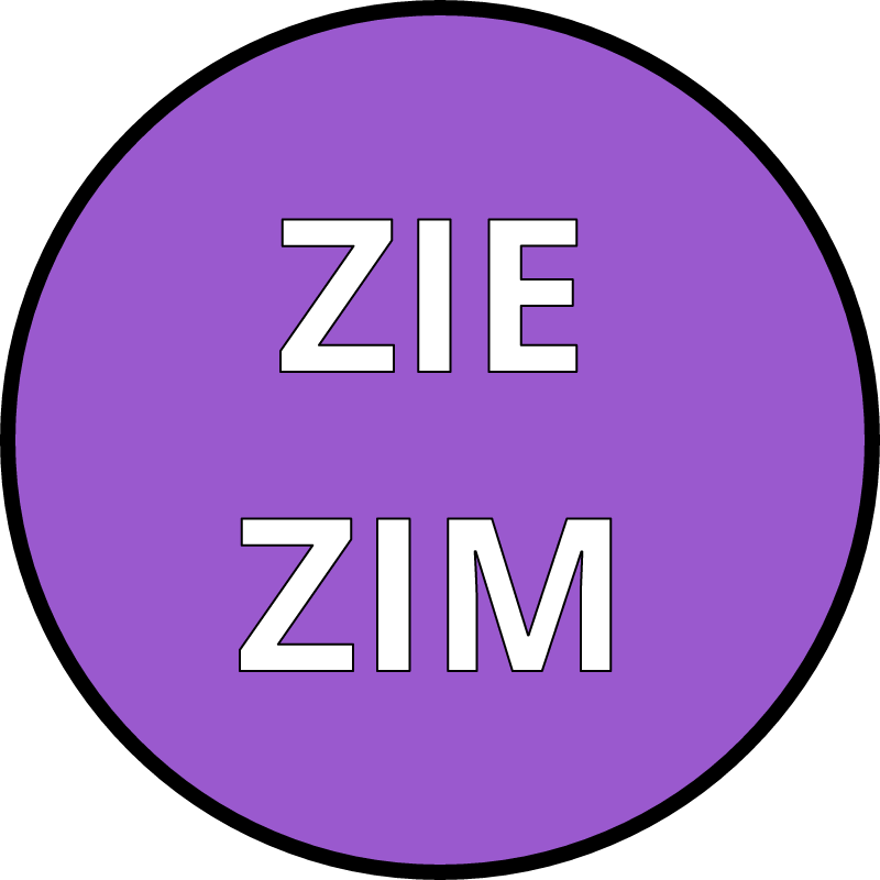Zie/Zim Pronouns Badge (Purple)