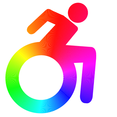 Rainbow Disabled Symbol (Red-Top)