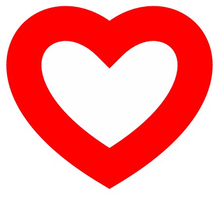 Red-Outlined White Heart