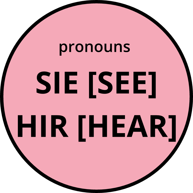 Sie/Hir Pronouns Badge (Pink)