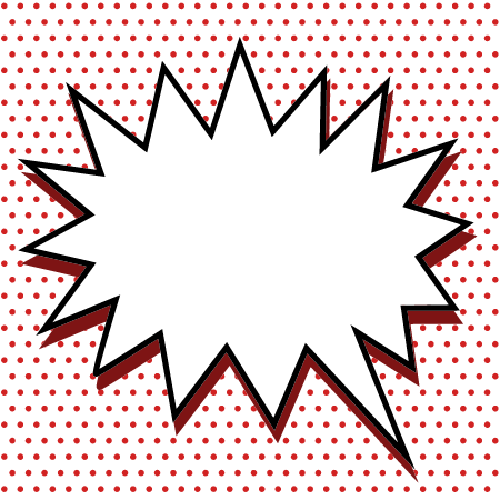 Comic Bubble with Red Dots