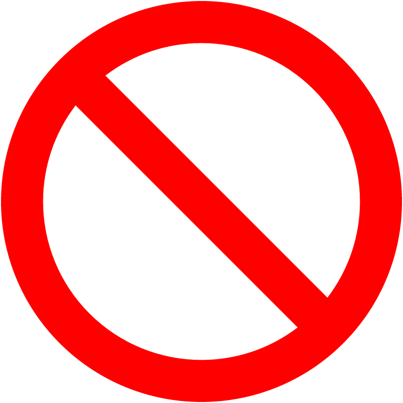 Blank No Entry Warning Sign