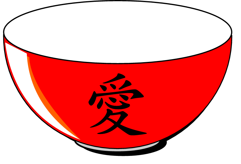 Empty Noodle Bowl with "Love" Kanji