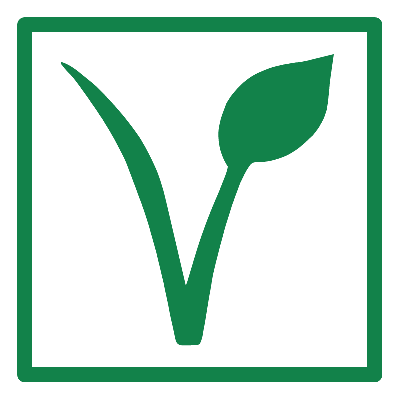 Vegan V in Green and White Square
