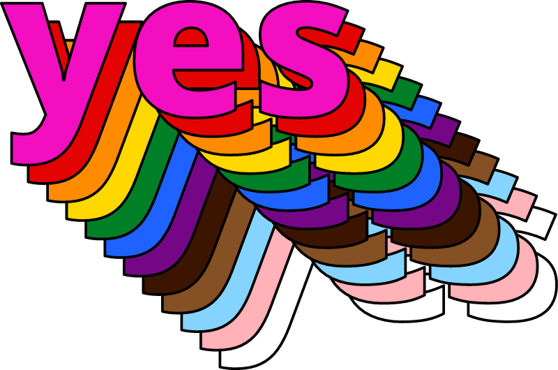 Yes Repeated in Pride Colors