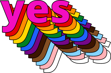Yes Repeated in Pride Colors