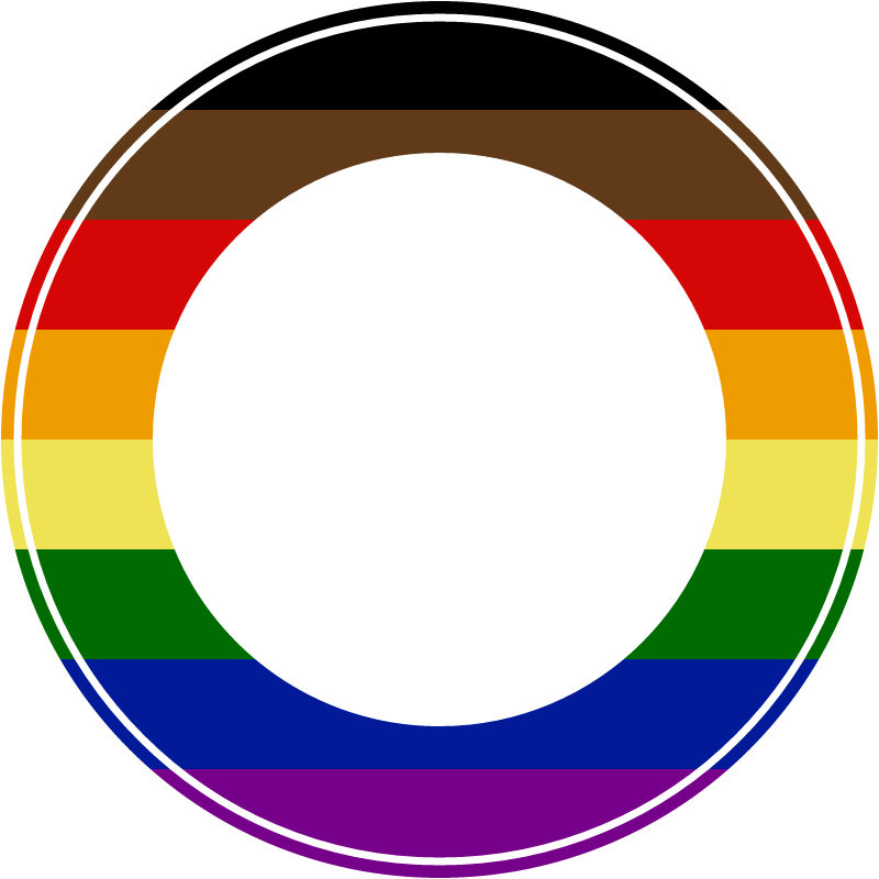 Progress Pride Round Frame (Black & Brown)