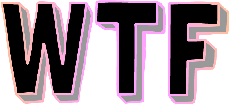 WTF Wordart in Pink-Orange Gradient