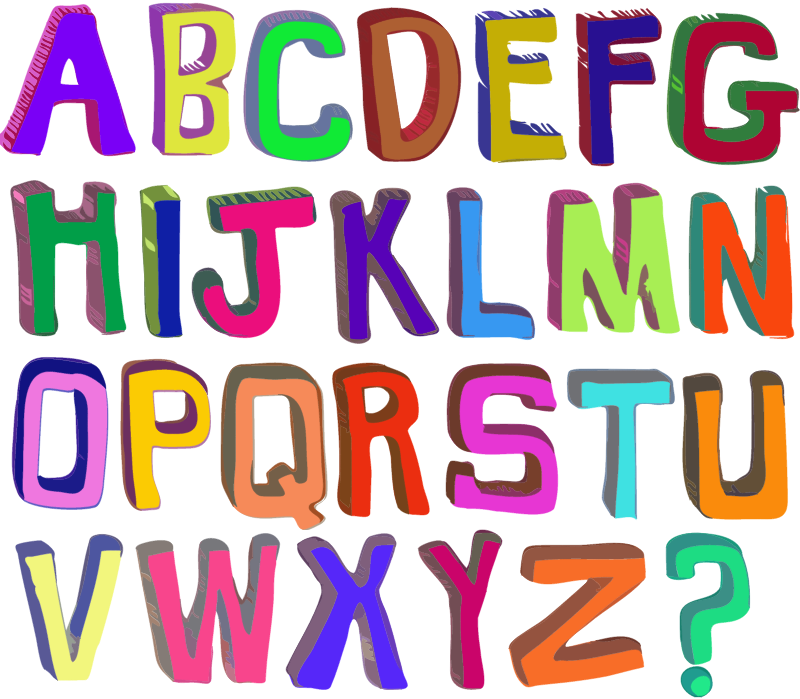 Woodcut Alphabet A–Z (Color Block Style)