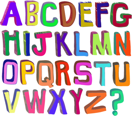 Woodcut Alphabet A–Z (Color Block Style)