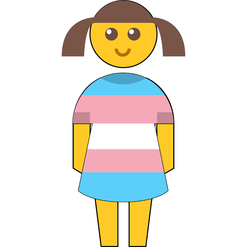 Trans Girl Emoji (Smiling, Pigtails)
