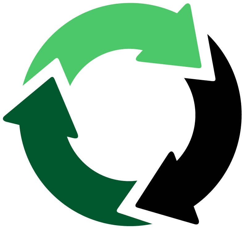 3 Green Recycling Arrows Loop