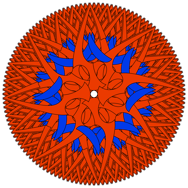 Red and Blue Kruhotvar – Geometric Swirl