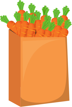 Grocery Bag with Carrots