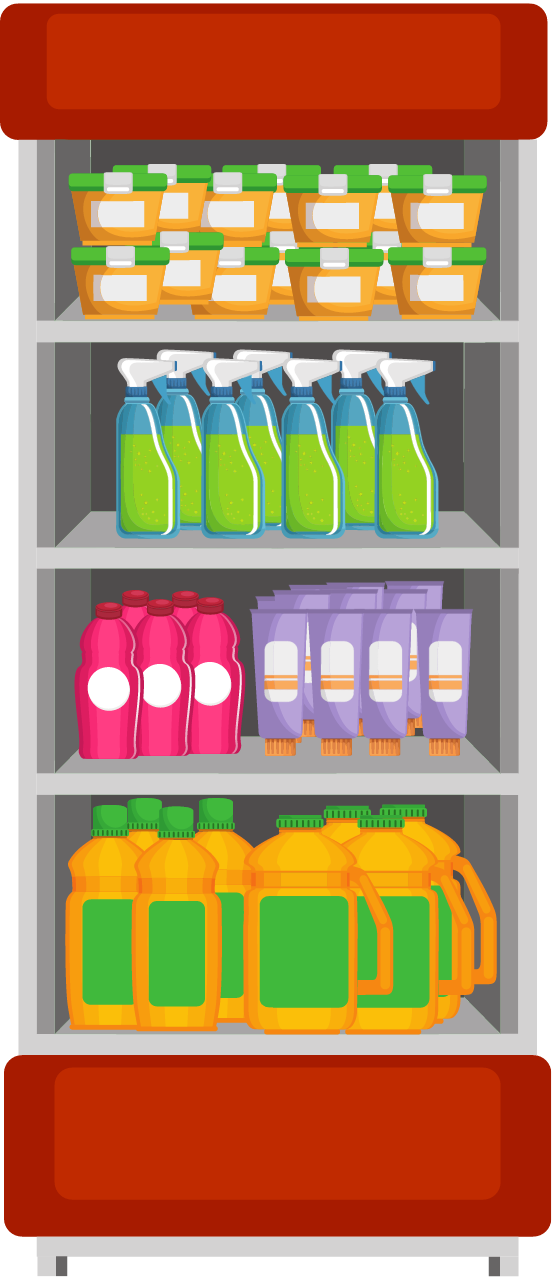 Slim Stocked Grocery Shelf