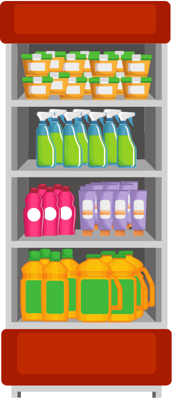 Slim Stocked Grocery Shelf