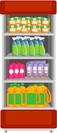 Slim Stocked Grocery Shelf