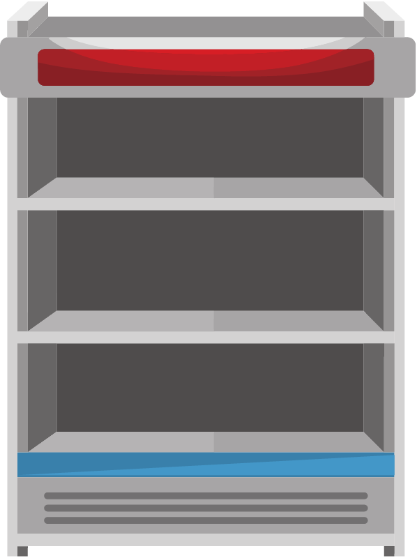 Wide Empty Grocery Shelf