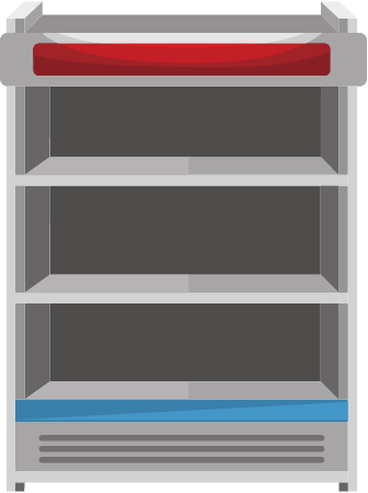 Wide Empty Grocery Shelf